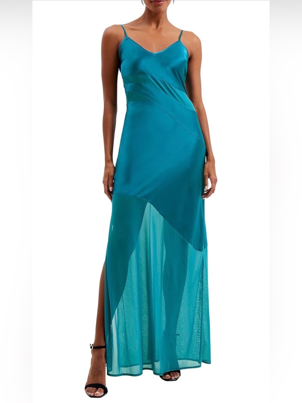 French Connection Inu Satin Strappy Maxi Dress - Women’s Size 6